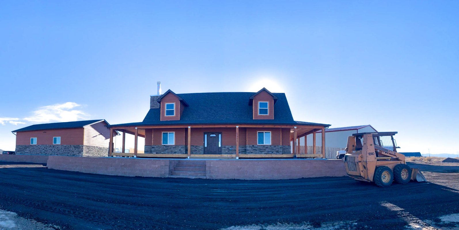 Local general contractor build in Pueblo County, large porch. 